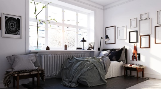 sypialnia w stylu skandynawskim